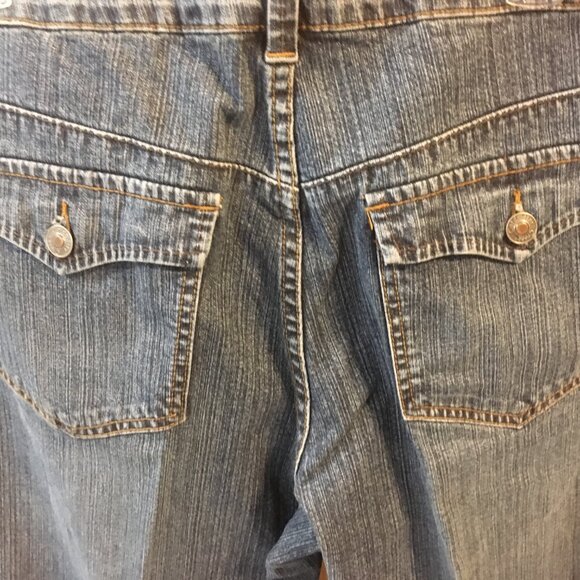 COLDWATER CREEK BLUE JEANS W/BLACK ROPE DESIGN ON SIDES. SZ. 14 - Picture 4 of 8